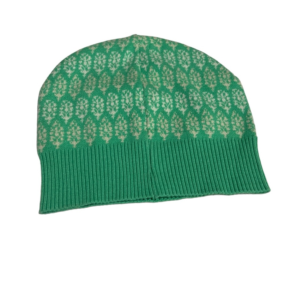 Free People Movement green and white logo beanie